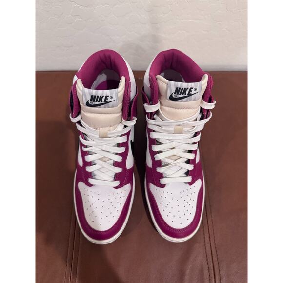 RARE 2013 Nike Dunk Sky Hi Bright Magenta Sneakers 528899-502 Wedge Women’s 7.5 - Picture 12 of 14
